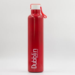 red water bottle