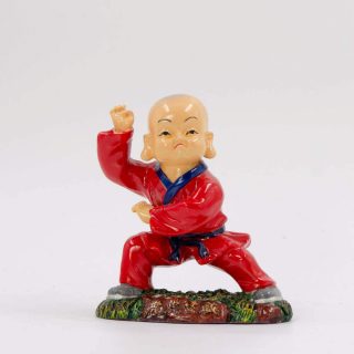 Red Kungfu monk boy Shelf Decoration Showpiece Figurines