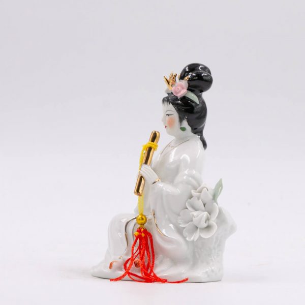 Japanese Flute Lady Shelf Decoration Showpiece Figurine